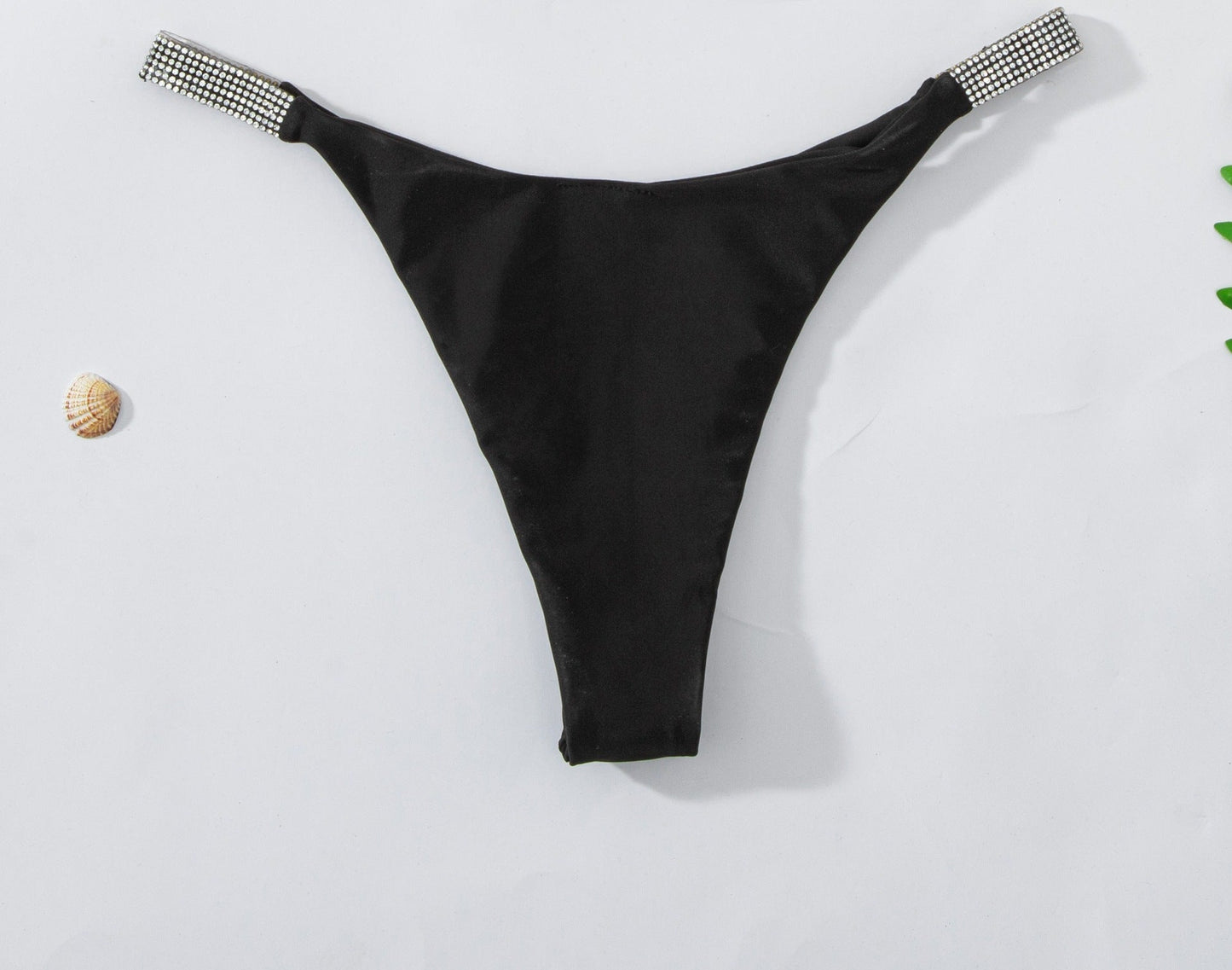 Women Solid Color Diamond Bikini Swimming Trunks