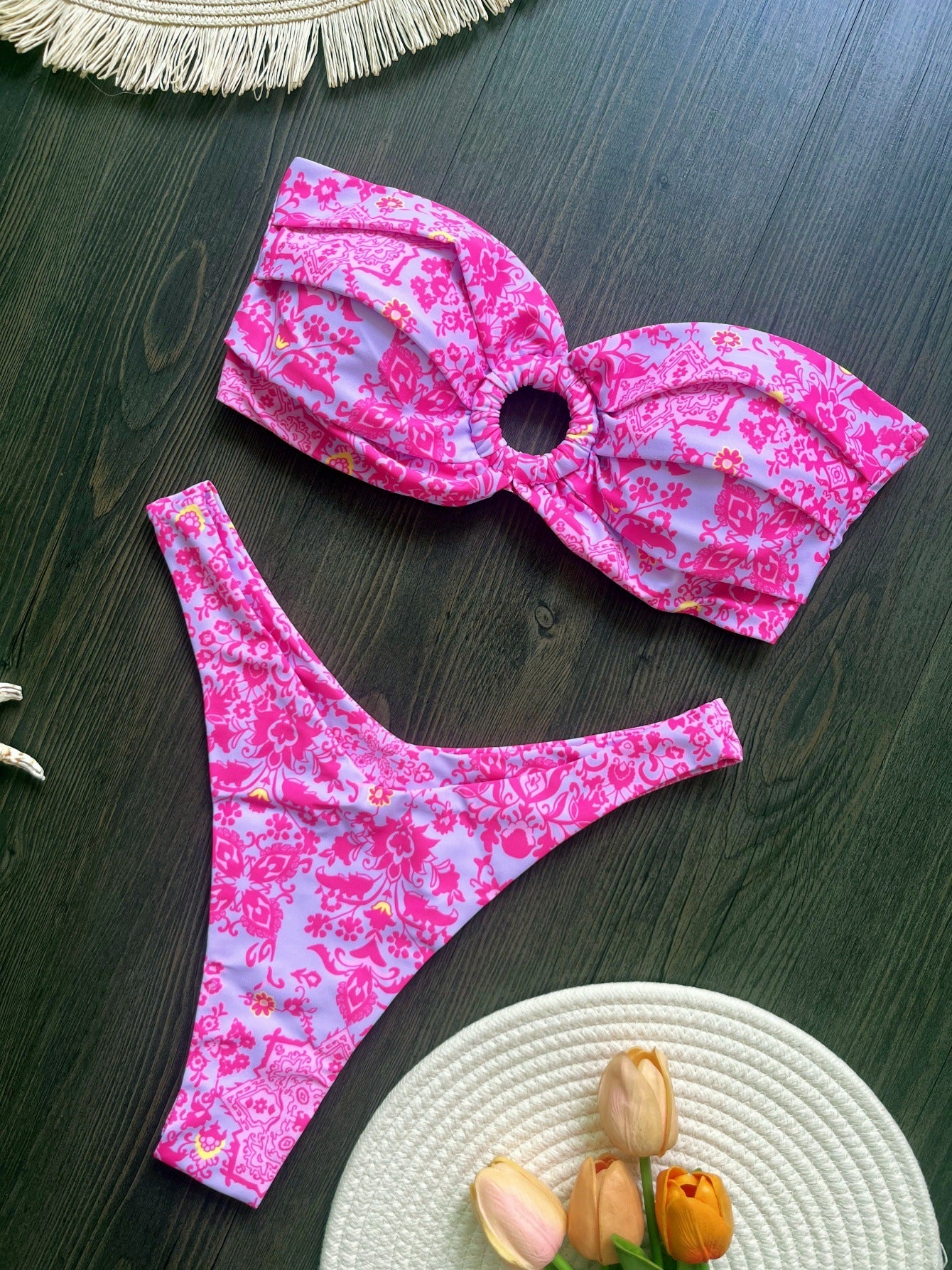 Bikini Printed Sexy Backless Split Swimsuit Bikini