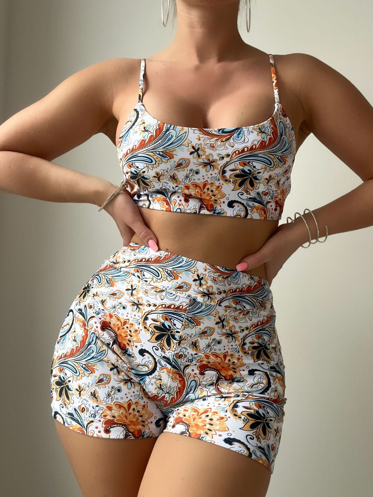 Paisley Pattern Printed Bikini Suit