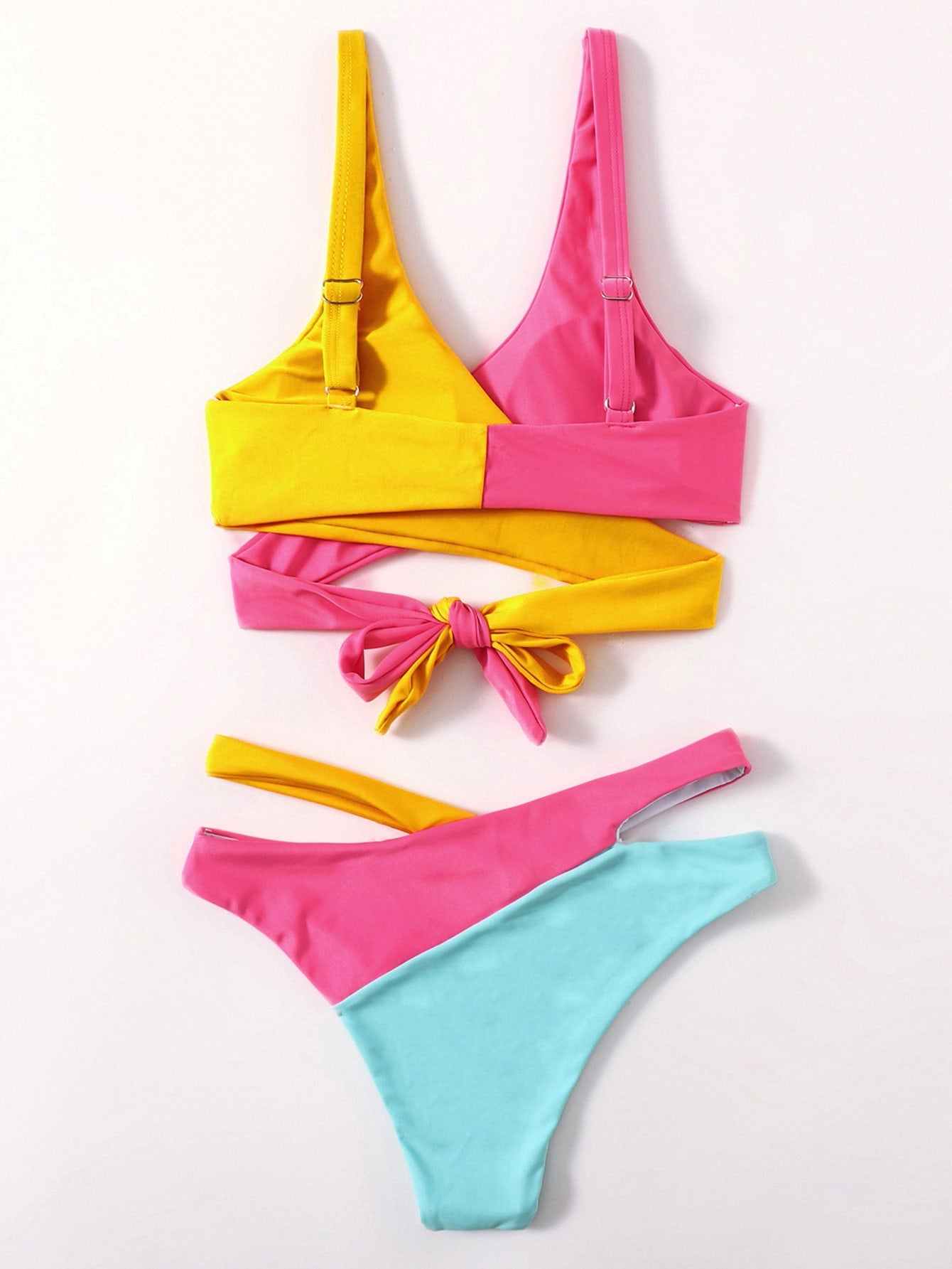 Swimsuit Sexy Strap Two Tone Split Bikini Swimsuit