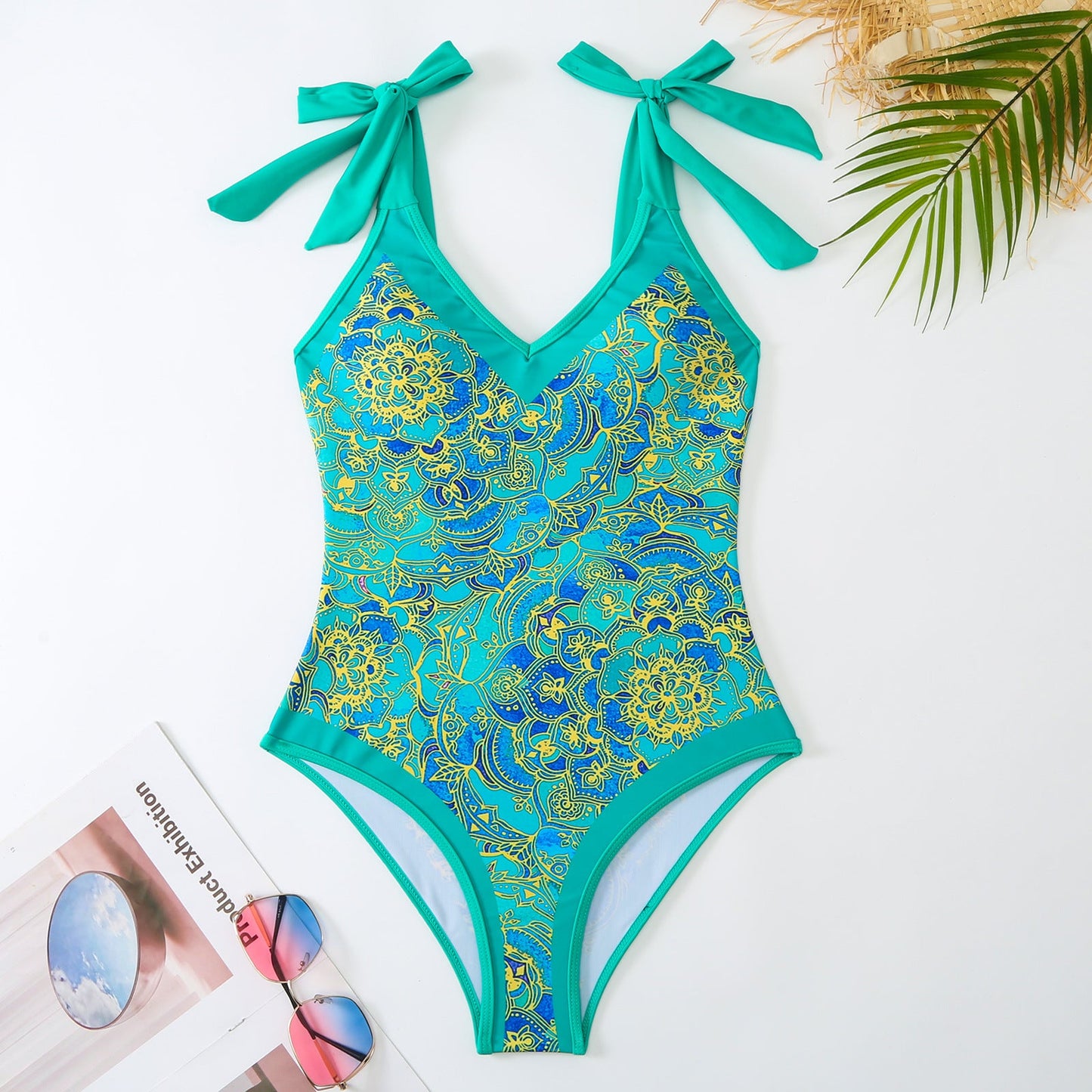 Women Sexy One Piece Swimsuit Women Skinny Slimming Retro Tied Swimsuit Suit Chiffon Dress