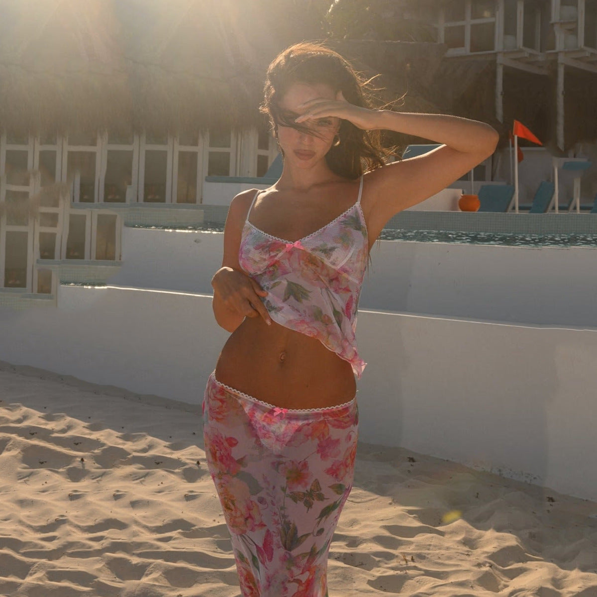 Beach Dress Bikini Sexy Bikini Floral Gauzy Women Swimsuit Swimsuit Women