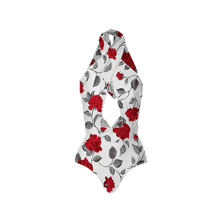 Sexy One Piece Swimsuit Women Bikini Printed Swimsuit Bikini Mesh Dress