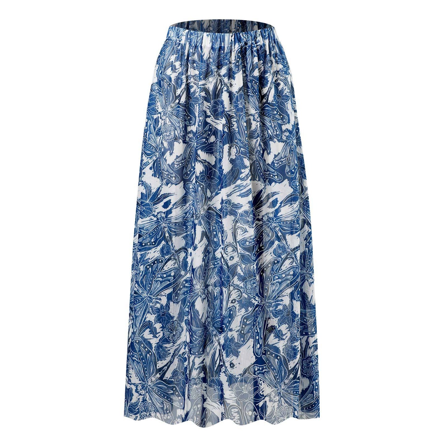 Flying Edge One Piece Women Swimwear European, French Retro Cover Belly Slimming Swimsuit Chiffon Beach Dress