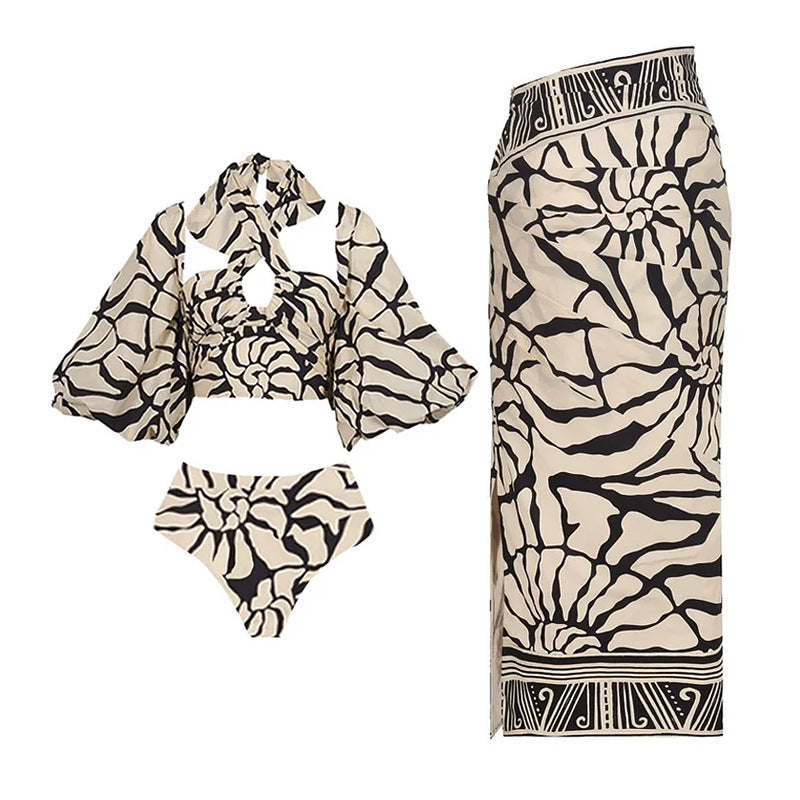 Halter One Piece Swimsuit Women Vacation Beach Suit Bikini