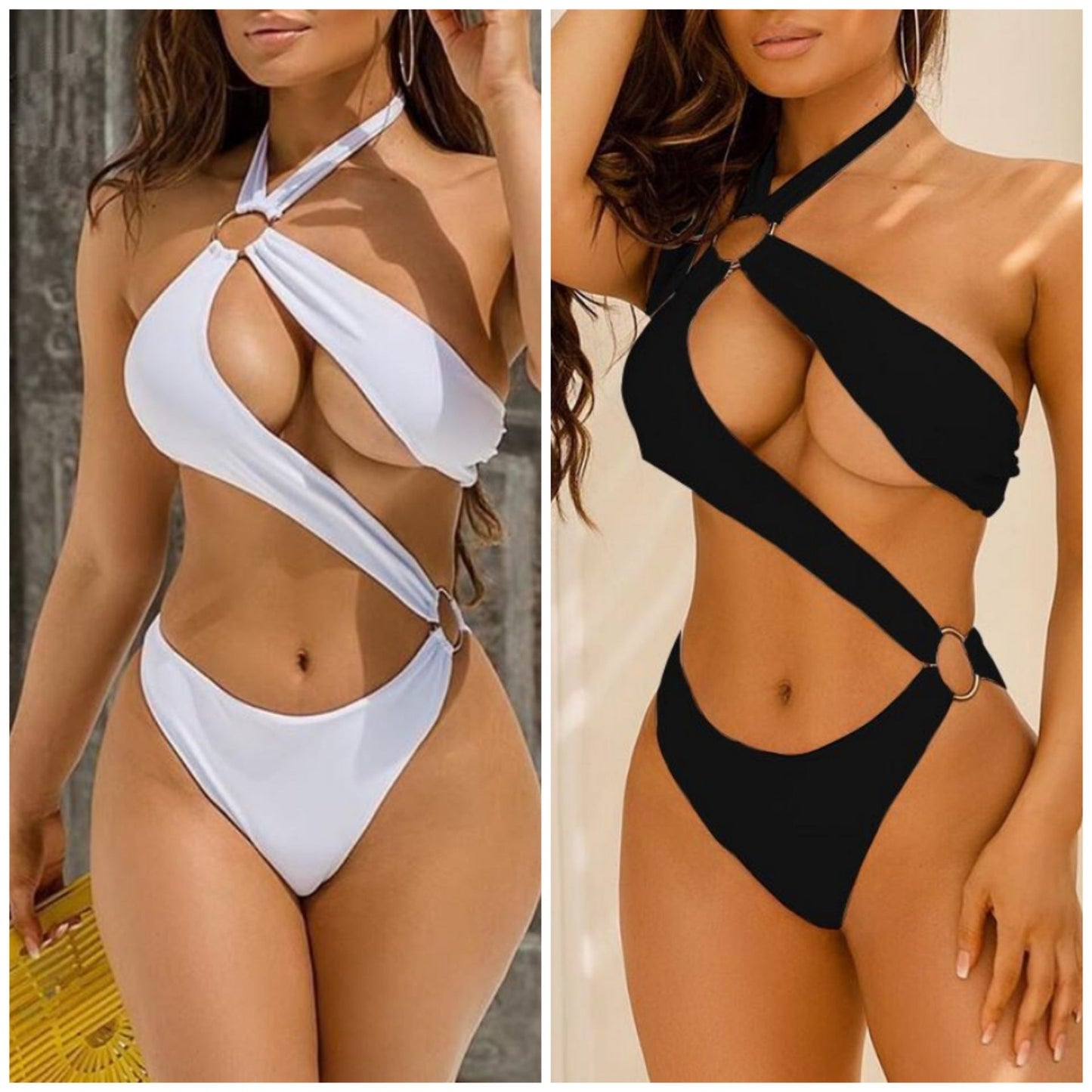 New Sexy Solid Color Multi-Color One-Piece Bikini Swimsuit