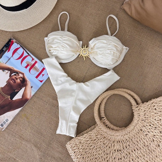 Bikini Sexy Bikini Solid Color Push up Split Women Swimsuit Swimsuit Women