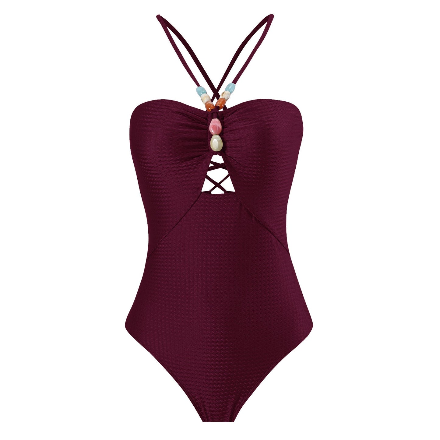 Arrival Solid Color One Piece Women Swimwear Suit French Retro Covering Belly Thin Swimming