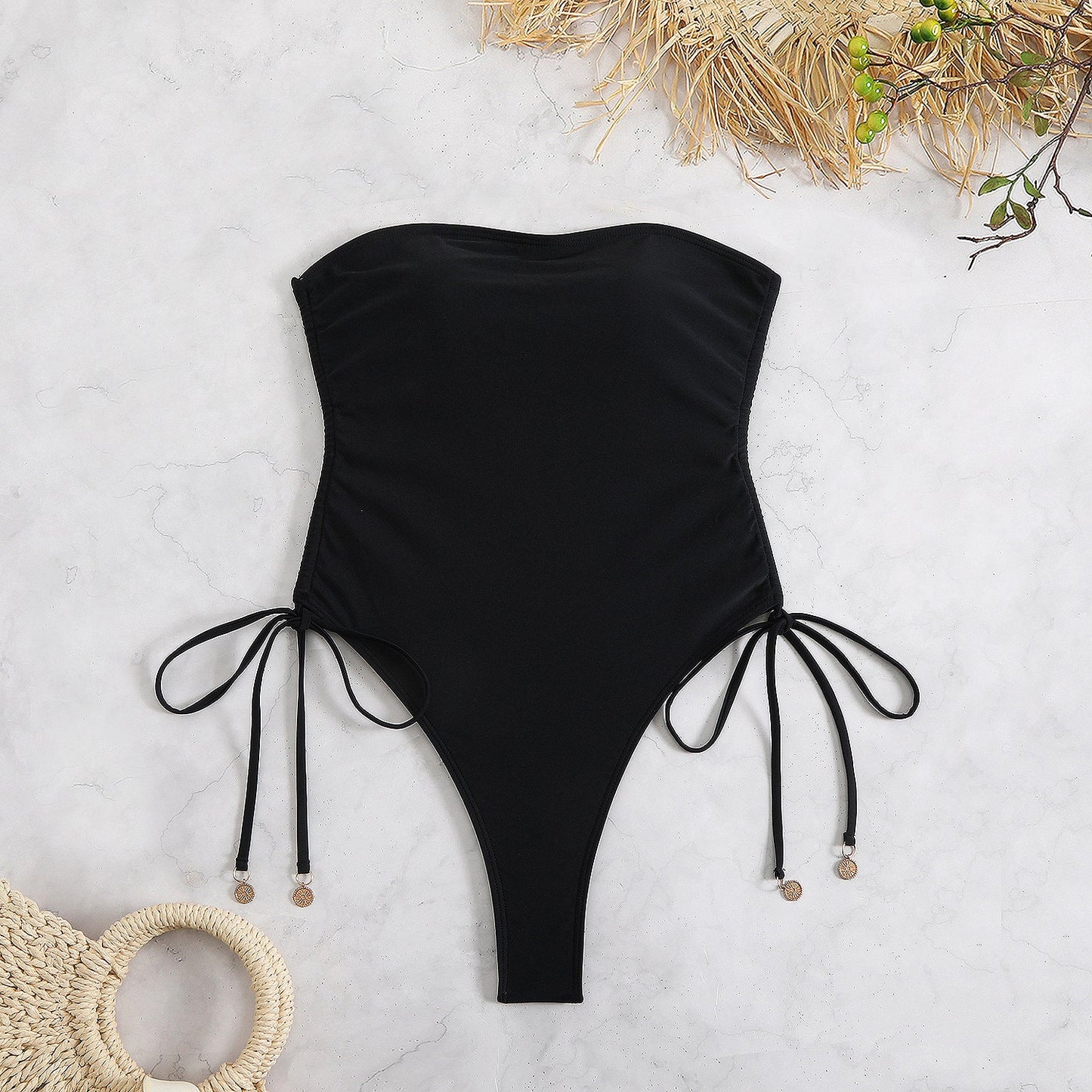 One Piece Swimsuit Women Tube Top Sexy High Sense Spring Bathing High Elasticity Swimsuit