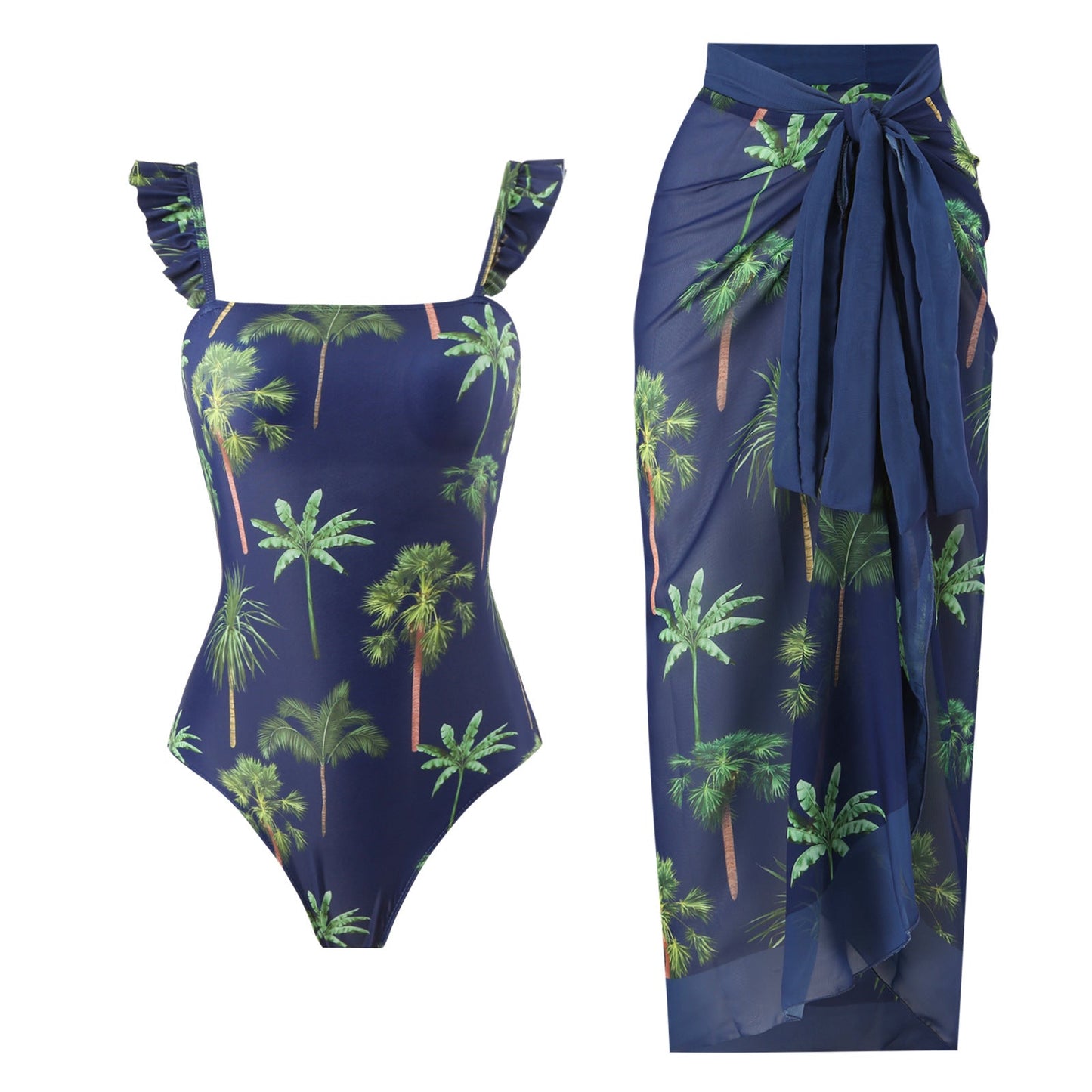 Printed One Piece Women Swimwear Suit European French Retro Covering Belly Thin