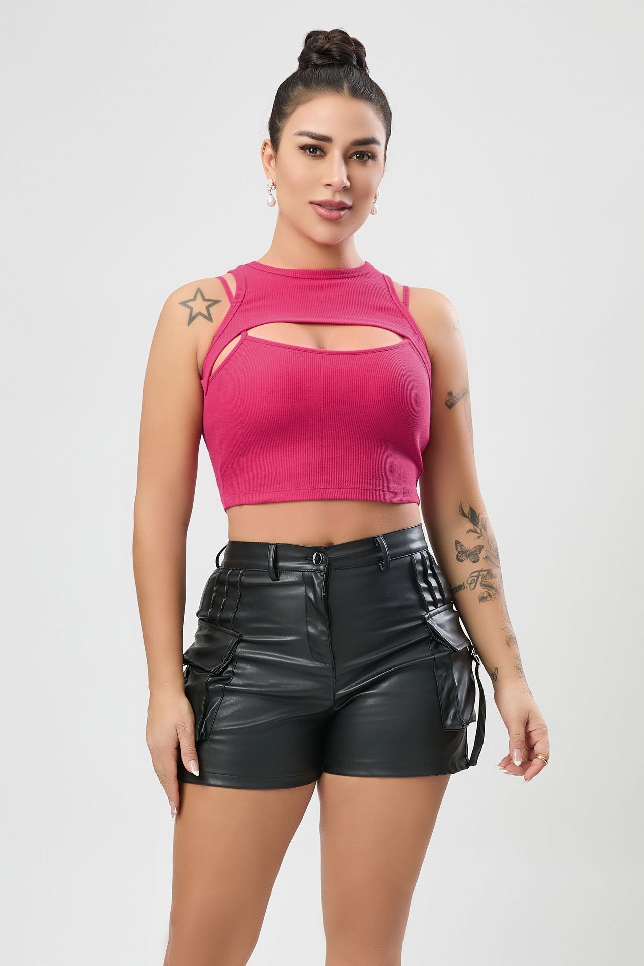 Multi Color Sexy Stretch Hollow Out Cutout Vest Women Sexy Design Blouse Slim Women Clothing