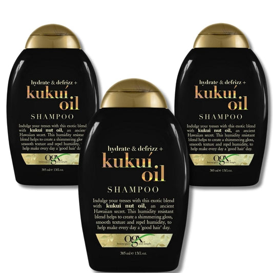 OGX Hydrate + Defrizz Kukui Oil Shampoo, 385 ml 3 Pack