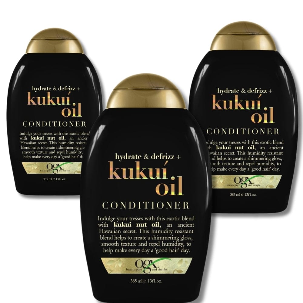 OGX Hydrate and Defrizz Kukuí Oil Conditioner 385ml 3 Pack