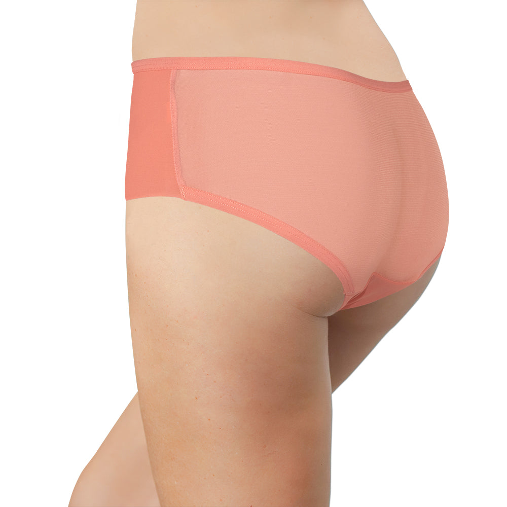 Pink Laser Cut Hipster with Mesh Back