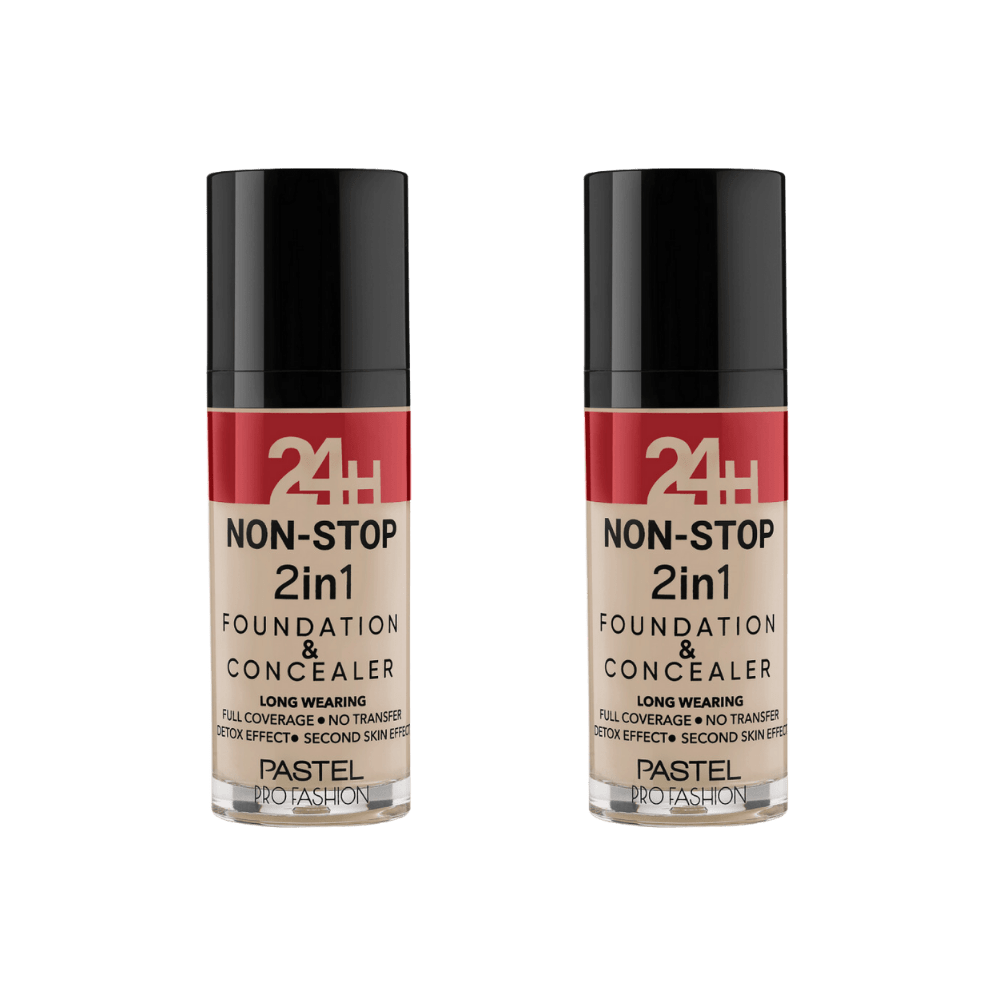Pastel 24H Non-Stop 2in1 Foundation & Concealer - 601 Cool 2 Pack