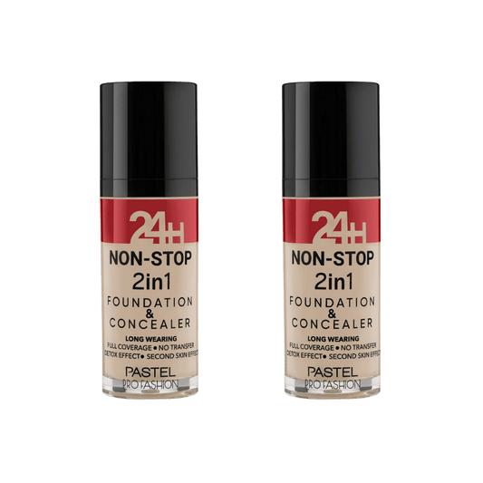 Pastel 24H Non-Stop 2in1 Foundation & Concealer - 601 Cool 2 Pack