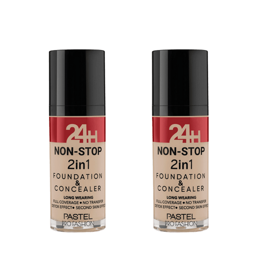 Pastel 24H Non-Stop 2in1 Foundation & Concealer - 603 Ivory 2 Pack
