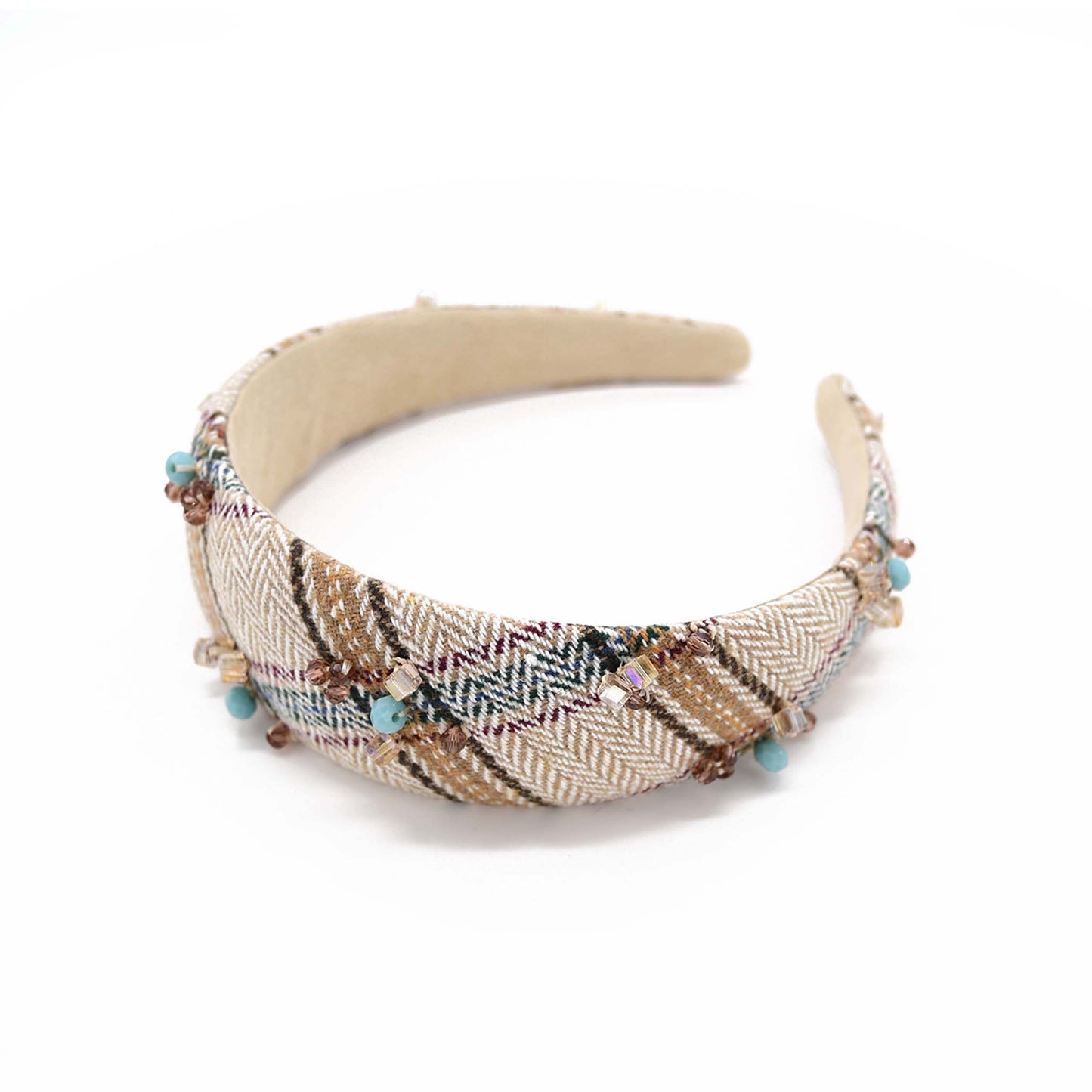 Beaded Plaid Headband