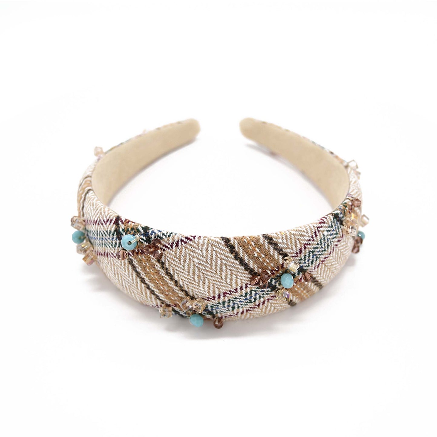 Beaded Plaid Headband