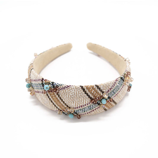 Beaded Plaid Headband