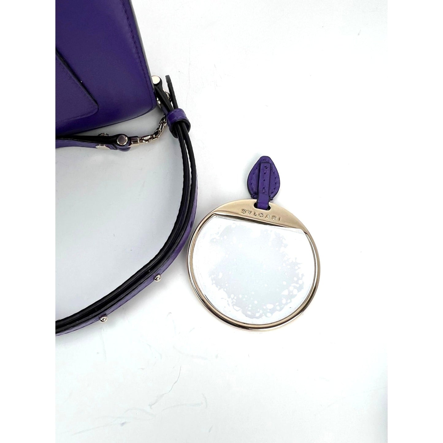 Sac bandoulière Bvlgari Serpenti Forever en cuir de veau violet