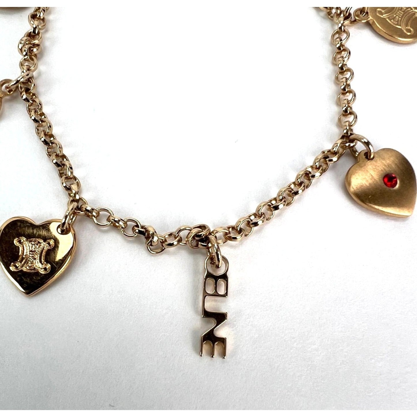 Celine Triomphe Gold metal Charm Bracelet