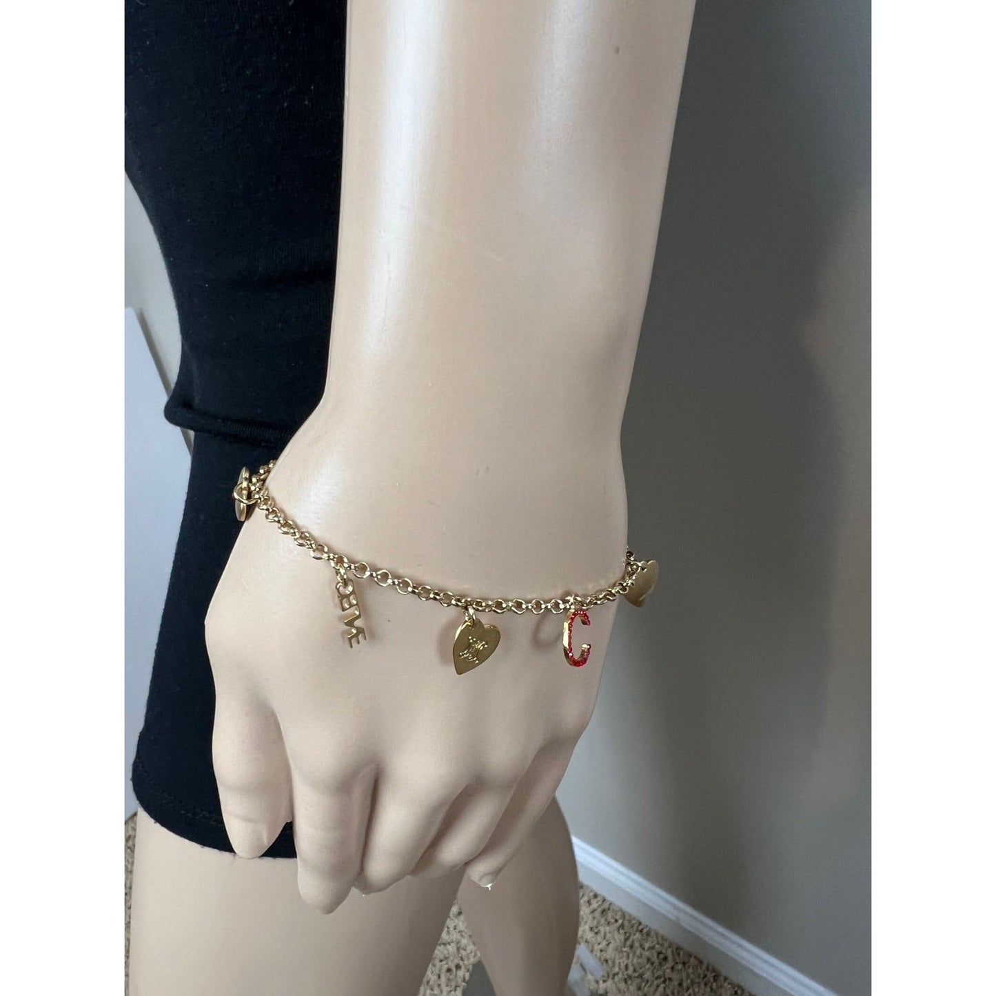 Celine Triomphe Gold metal Charm Bracelet