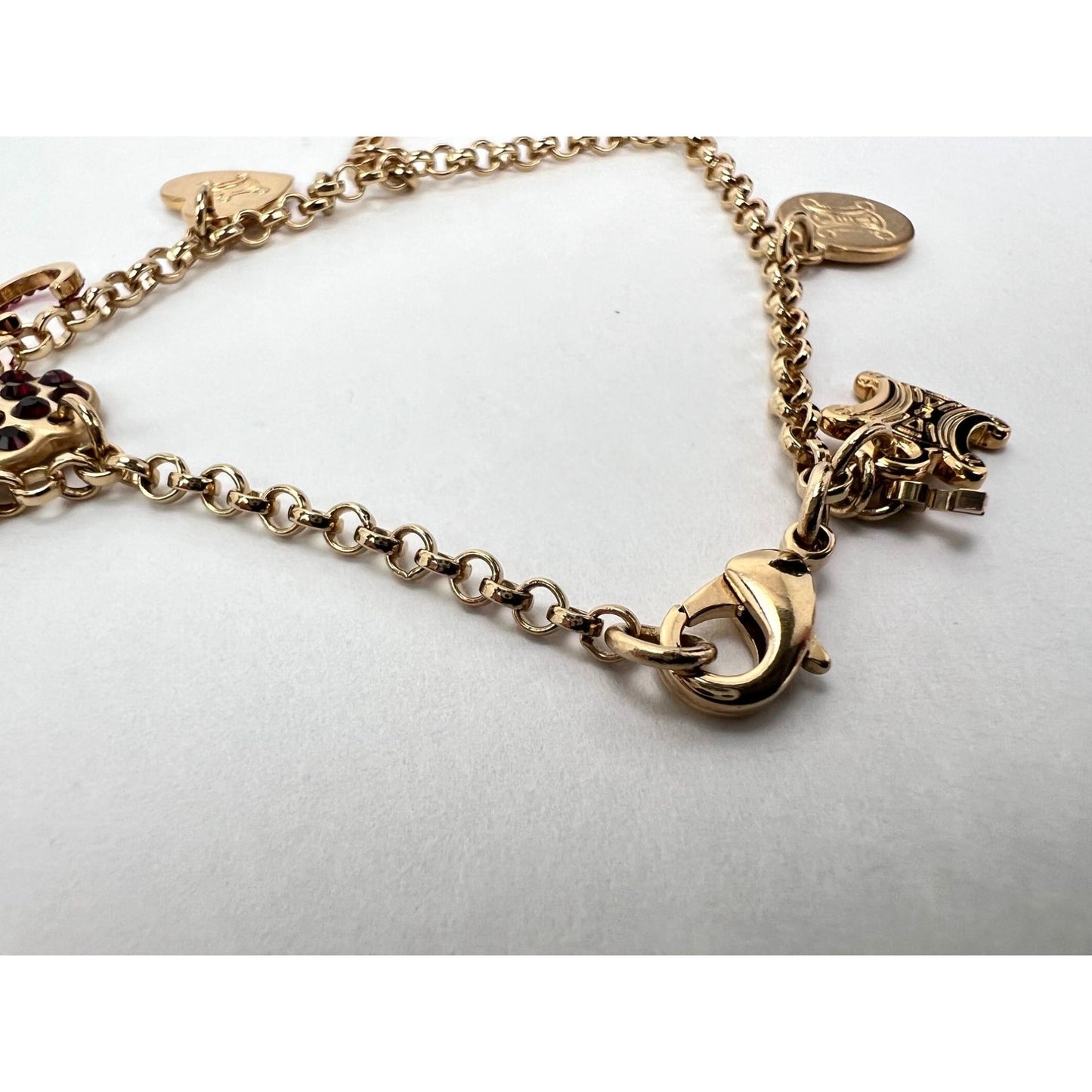 Celine Triomphe Gold metal Charm Bracelet