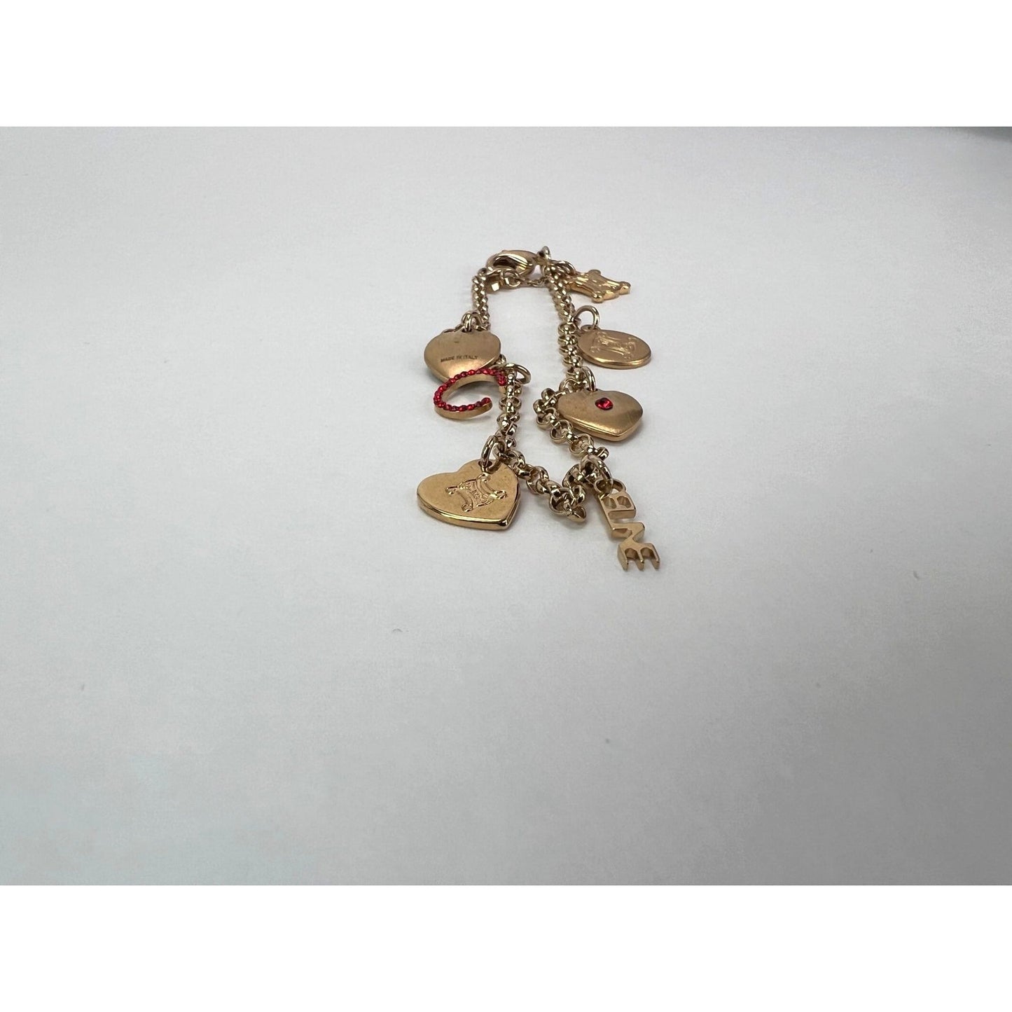 Celine Triomphe Gold metal Charm Bracelet