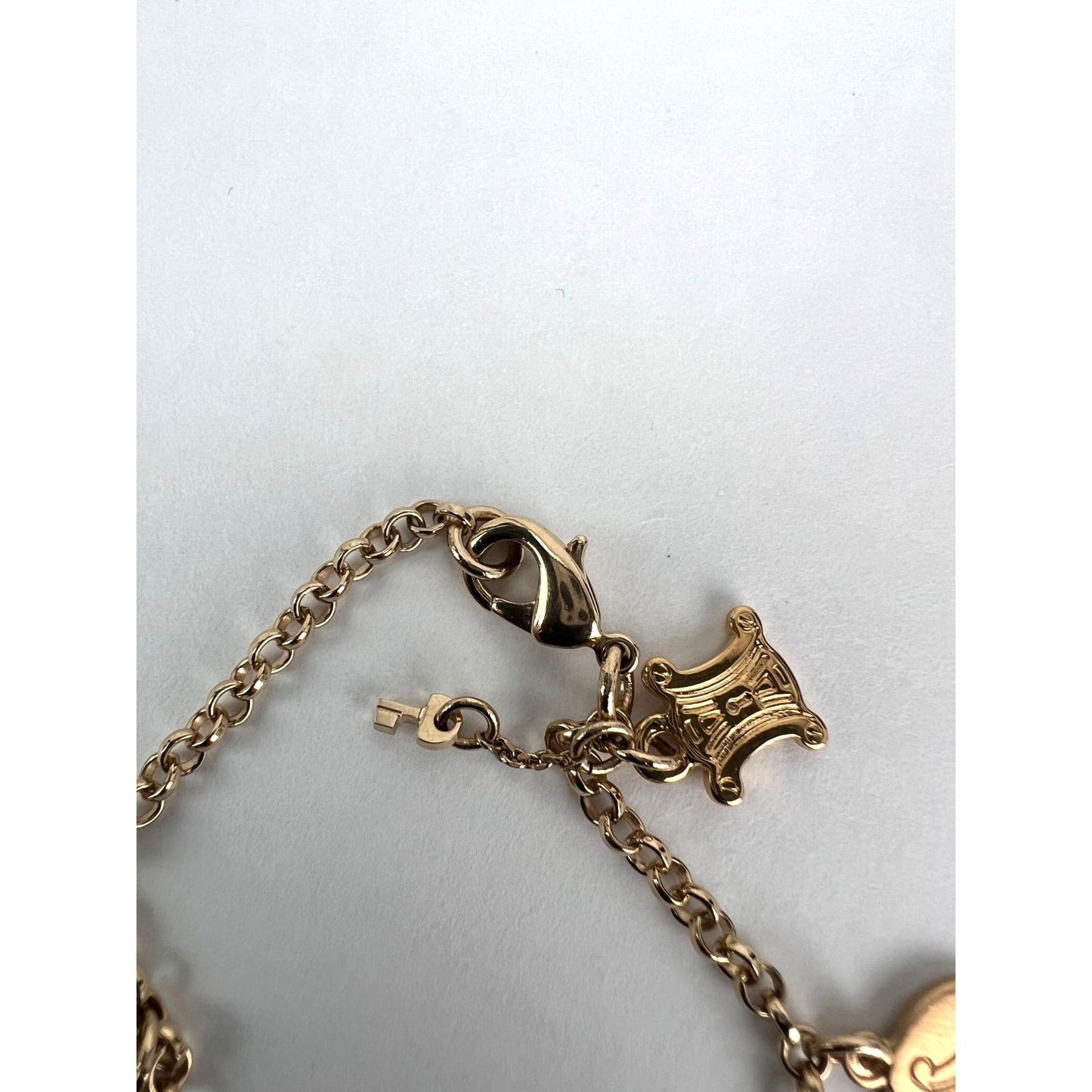 Celine Triomphe Gold metal Charm Bracelet