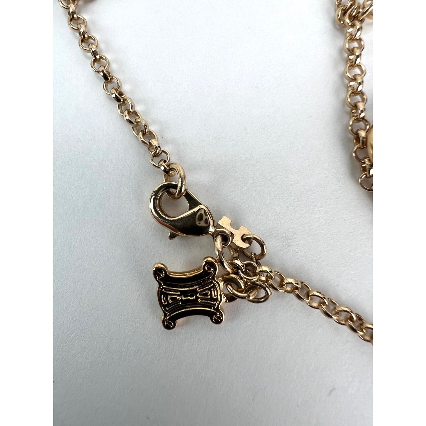 Celine Triomphe Gold metal Charm Bracelet