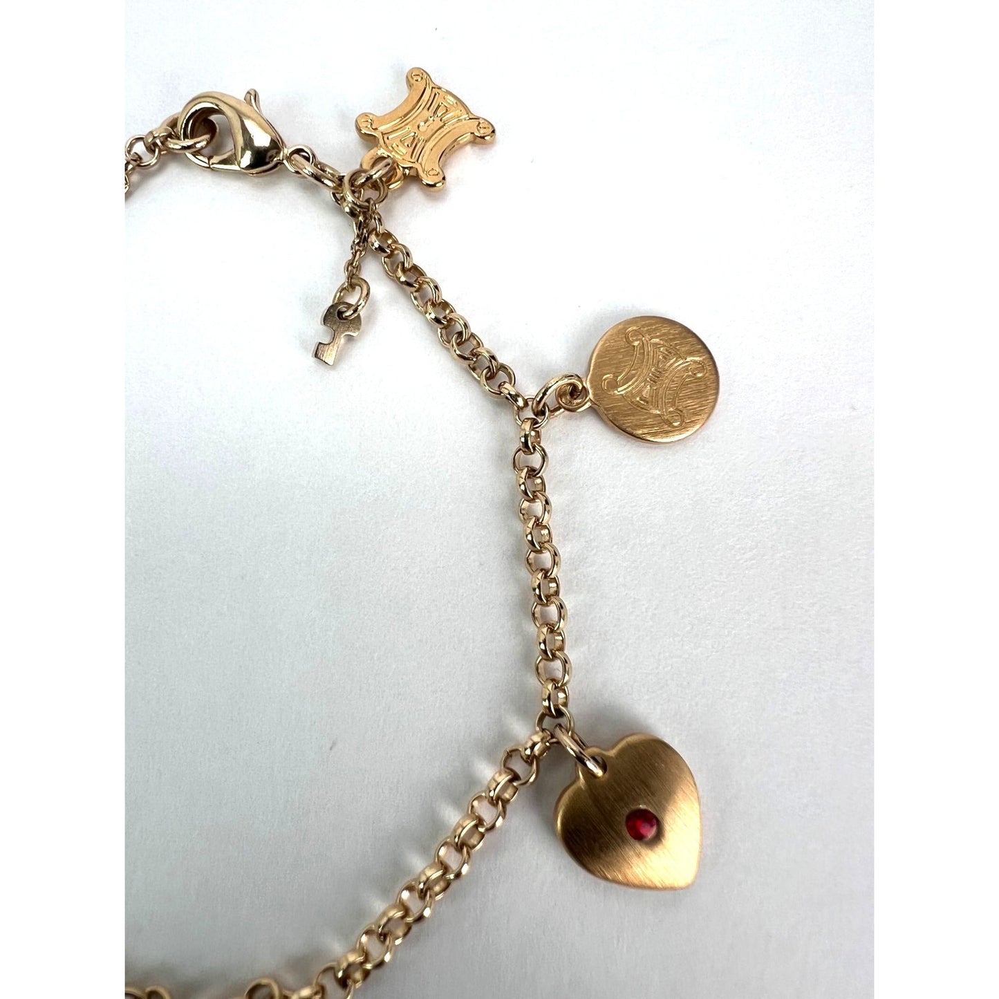 Celine Triomphe Gold metal Charm Bracelet