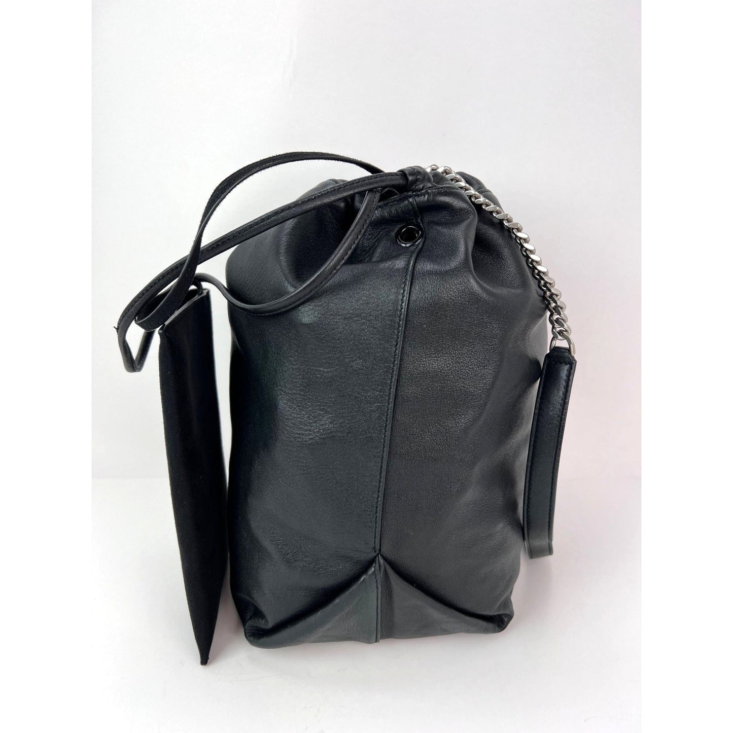 Saint Laurent Lambskin Teddy Drawstring Sac Bucket Bag