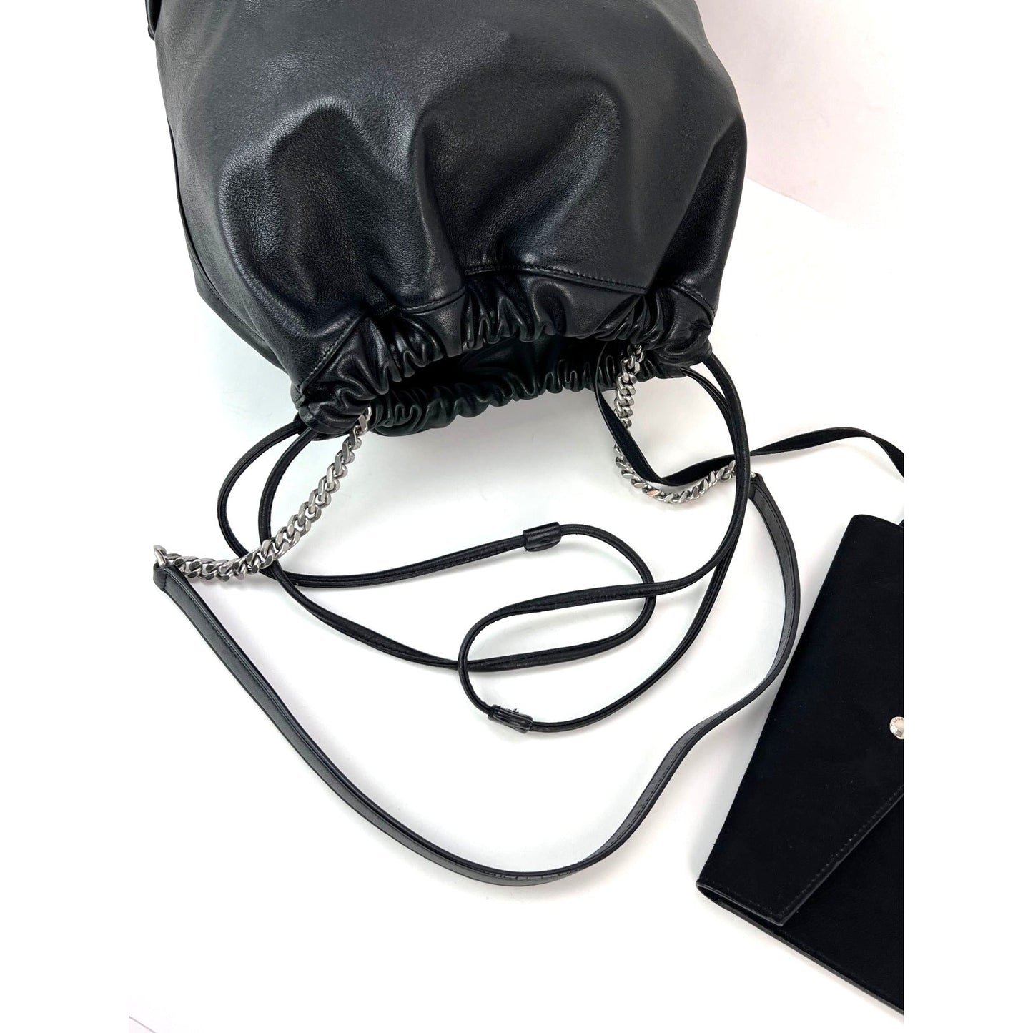 Saint Laurent Lambskin Teddy Drawstring Sac Bucket Bag