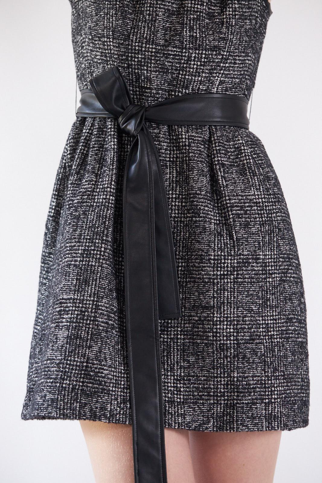 Robe mini en tweed ébène