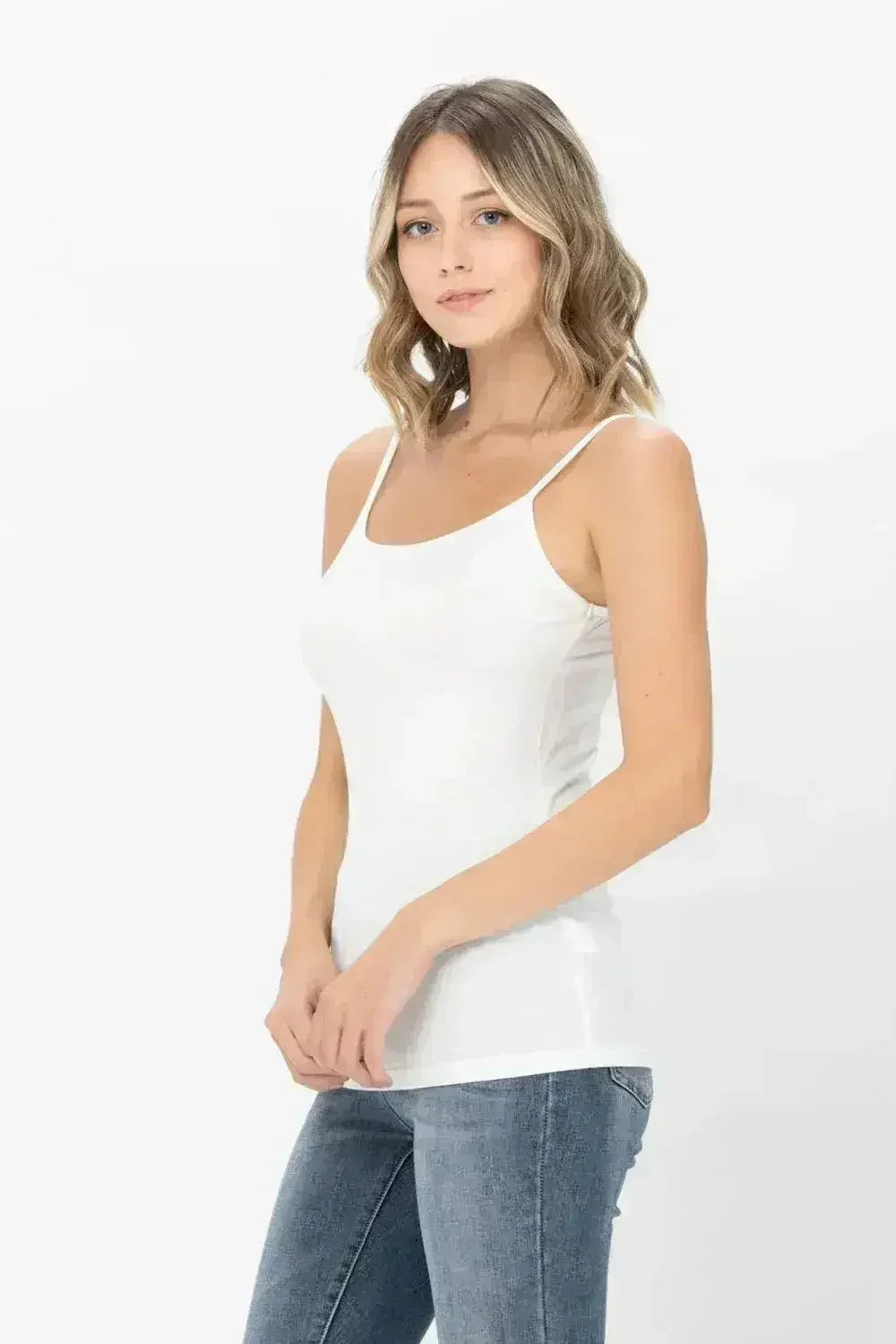 Basic Solid Shapewear Camisole – Soft Spaghetti Strap Tank Top for Women