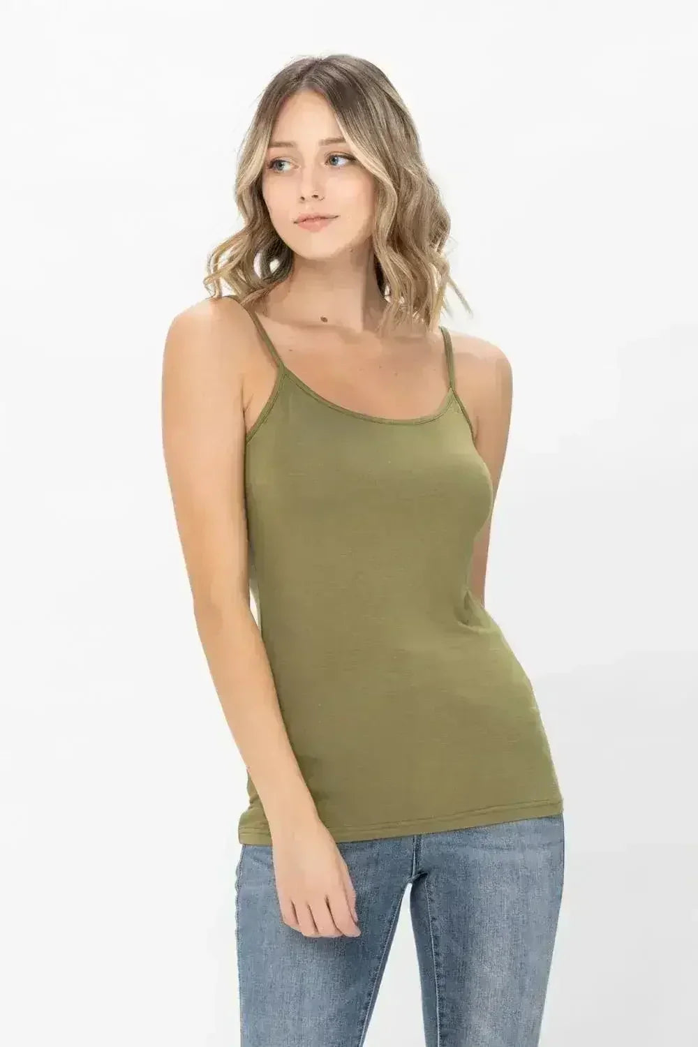 Basic Solid Shapewear Camisole – Soft Spaghetti Strap Tank Top for Women