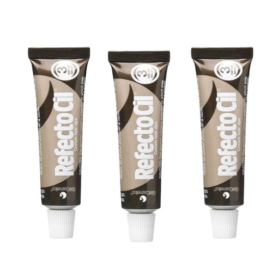 RefectoCil Eyebrow and Eyelash Dye No:3 Natural Brown 15 ml 3 Pack