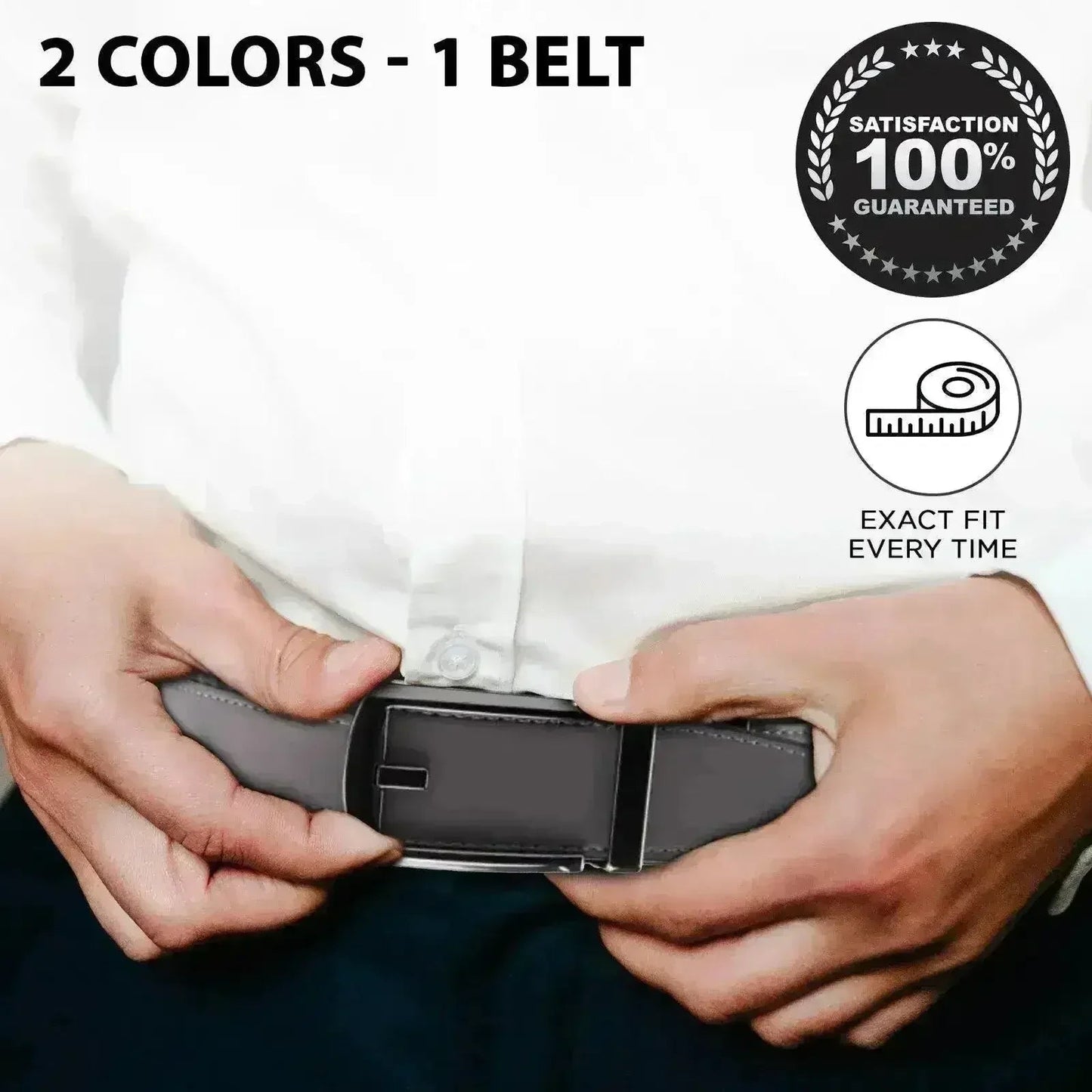 Patented Reversible Ratchet Belt 2 Colors (1 Belt)