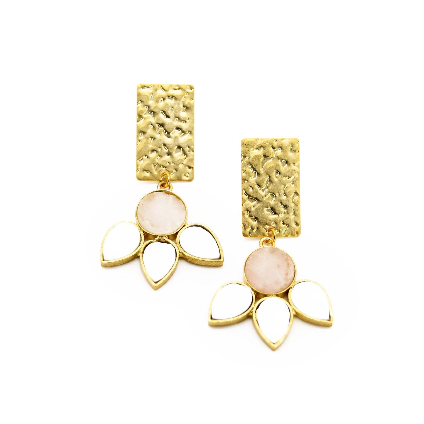 Rose Quartz & Mother of Pearl Earring