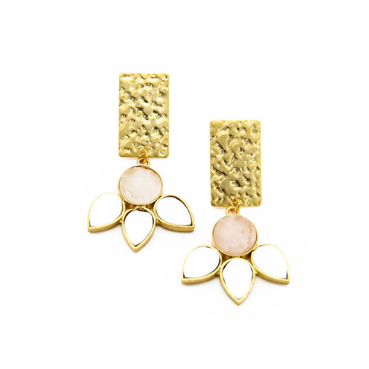 Rose Quartz & Mother of Pearl Earring