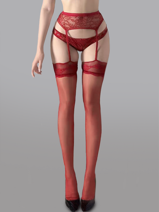 Lace Waist Garter Tights