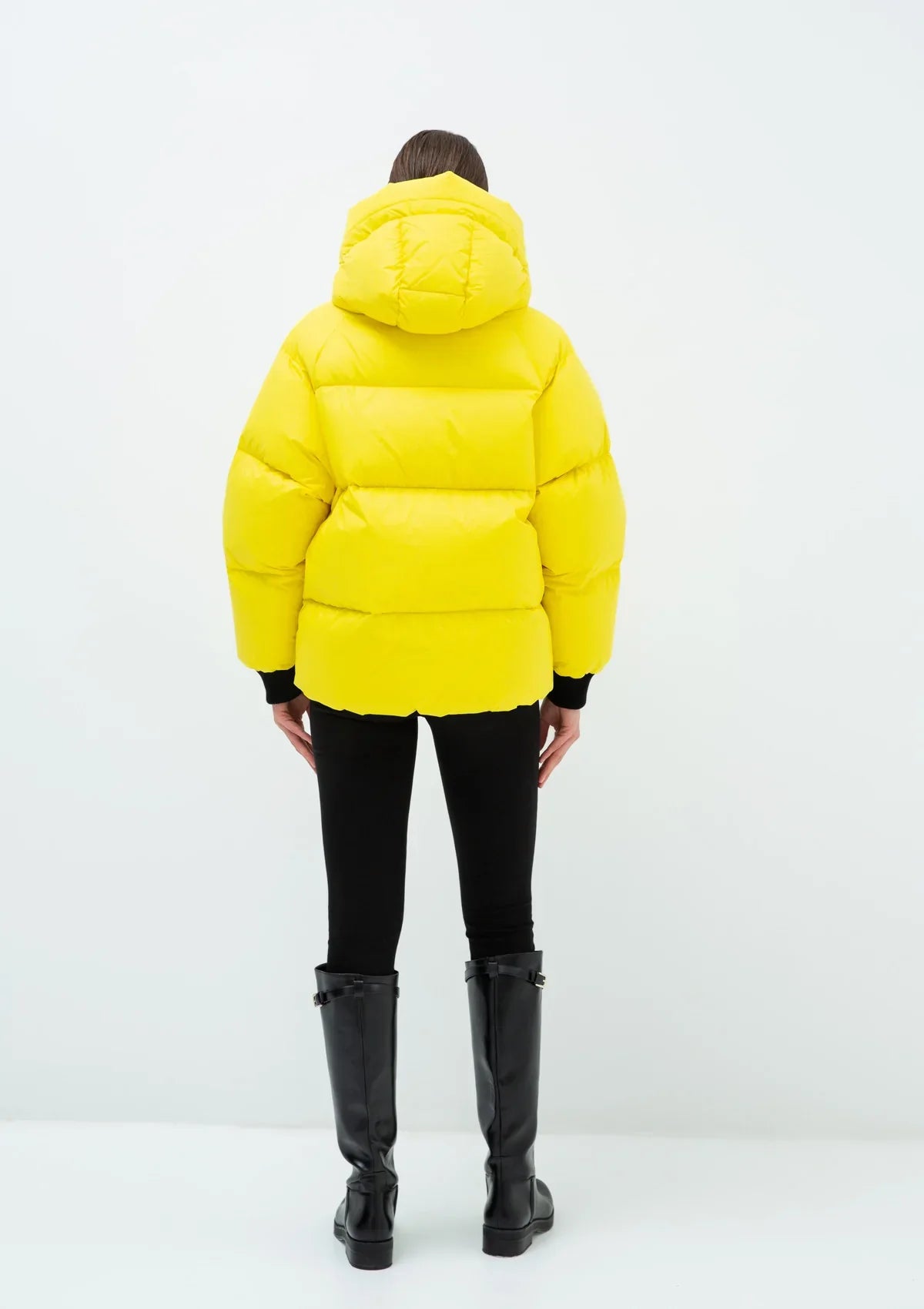 Gisela Premium Hooded Down Puffer Jacket in Yellow