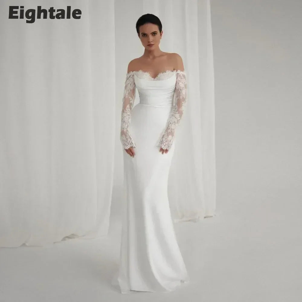 Bohemian Mermaid Wedding Dress - Custom Lace Off-Shoulder Gown | Femstylo