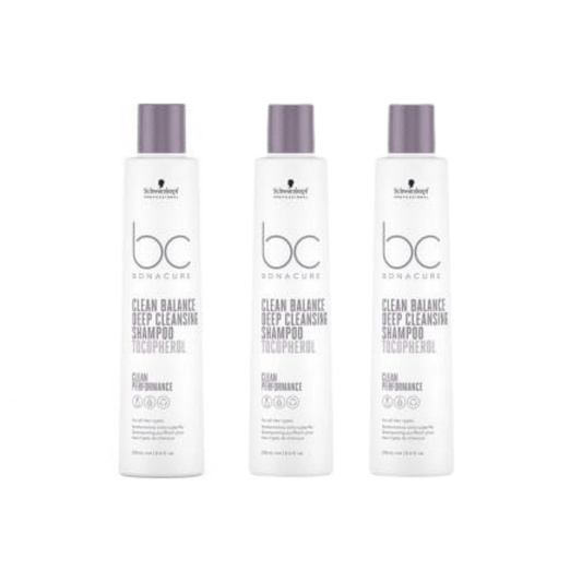 Schwarzkopf Bonacure Bc Clean Balancing Deep Cleansing Shampoo 250 ml 3 Pack
