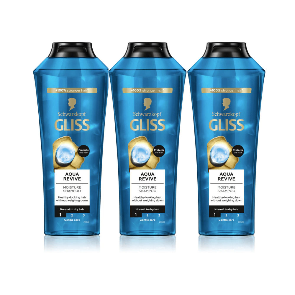 Schwarzkopf Gliss Shampoo Aqua Revive 400 ml 3 Pack