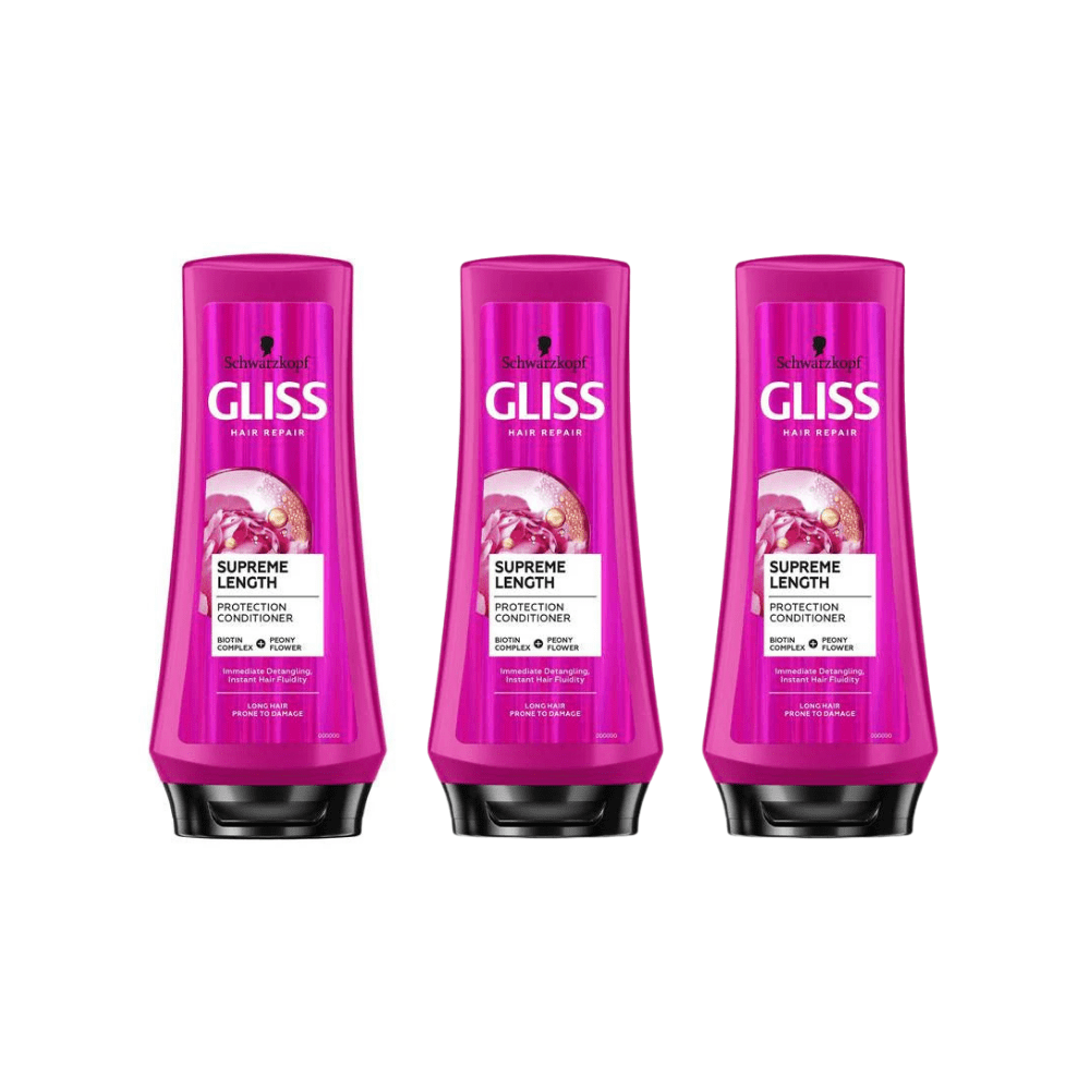 Schwarzkopf Gliss Supreme Lenght Conditioner 360 ml, lot de 3