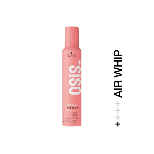 Schwarzkopf Osis Air Whip Volume and Hold Flexible Foam 200ml | Moist Hair Feel, Heat Protection