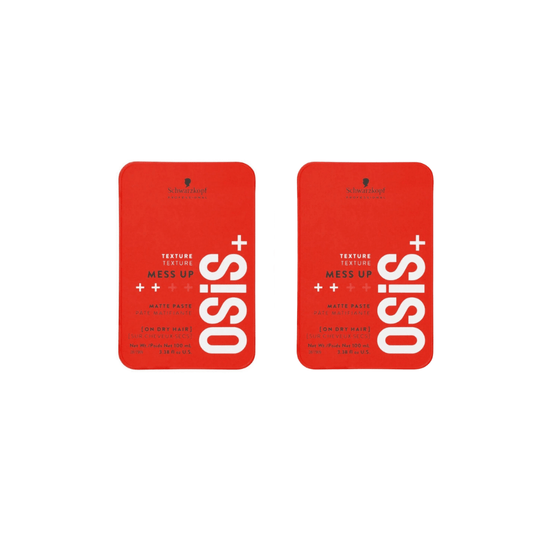 Schwarzkopf Osis Mess Up Matte Styling Gum Paste 100ml | Medium Hold Matte Look Easy Shape Flexible Wax 2 Pack