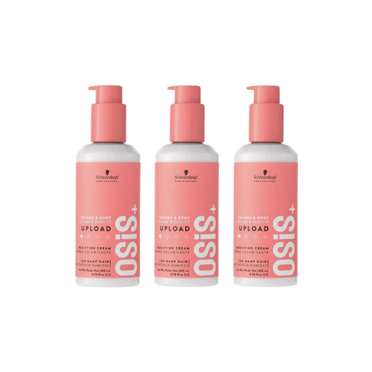 Schwarzkopf Osis Upload Volumizing Cream 200ml | Volumizing from Bottom to End with Protection Against Frizz & Heat 3 Pack